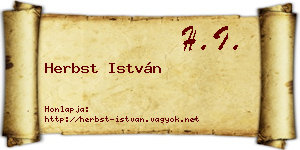 Herbst István névjegykártya